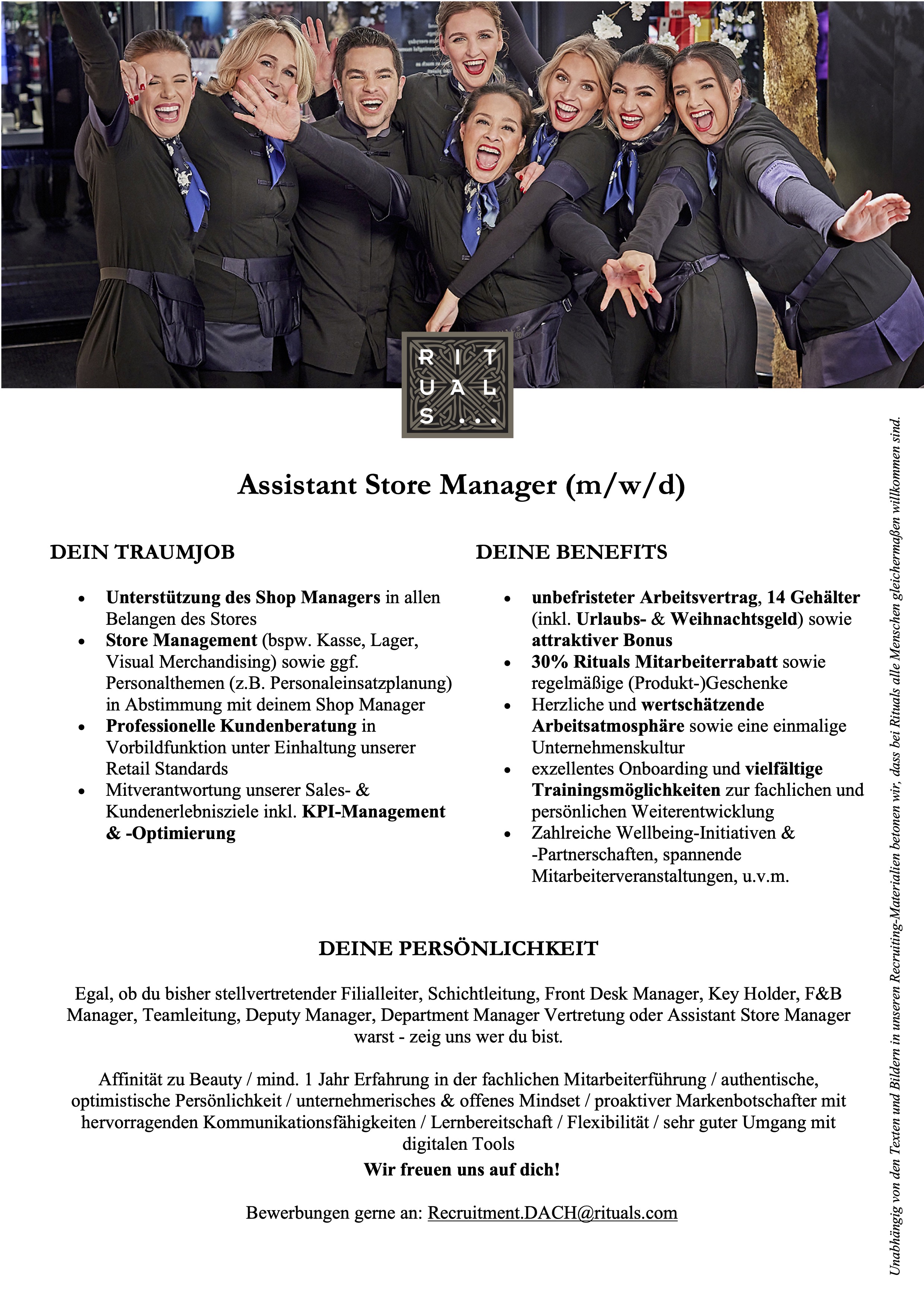 Assistant Store Manager Job Posting Center AT